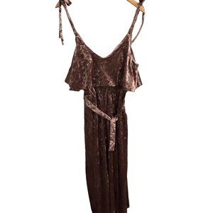 Very J Velvet Jumpsuit Size M